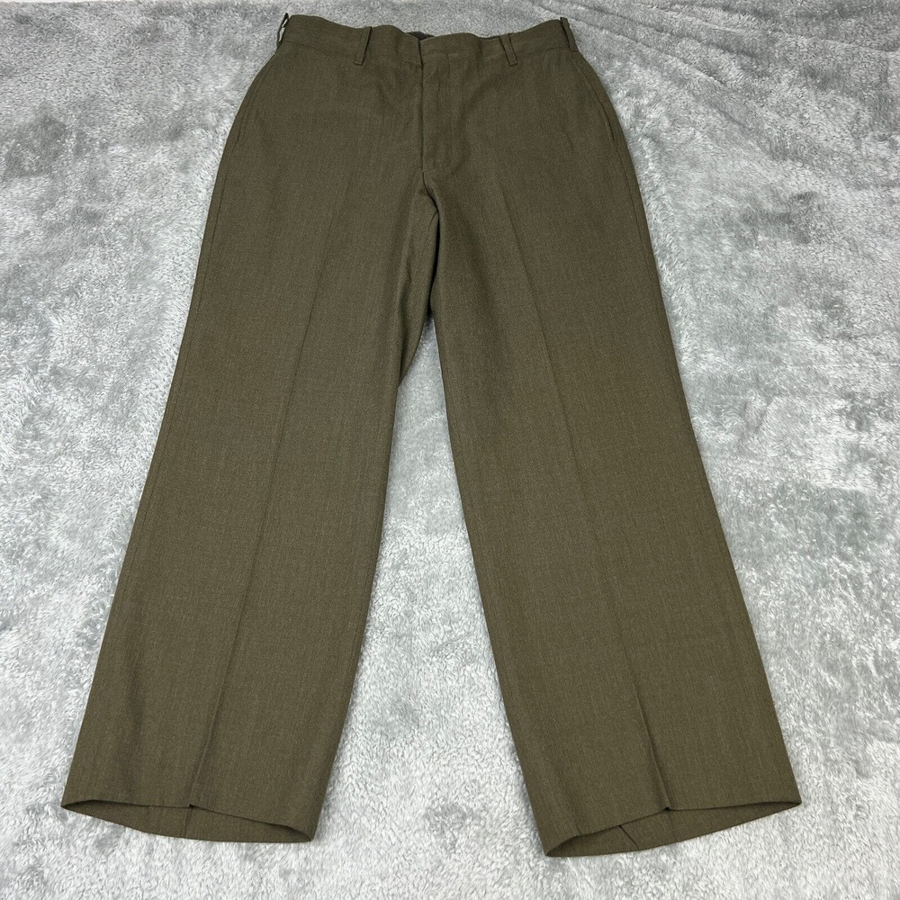 Vintage DSCP Pants Mens 32 Short Green Wool Blend Military